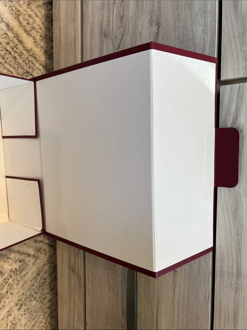 New Gucci Beautiful Burgundy Box with Silver Branded Tissue Sheet